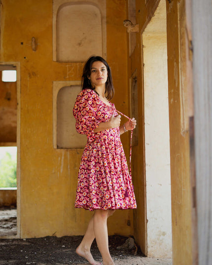 Korte Vaiana Jurk print rood