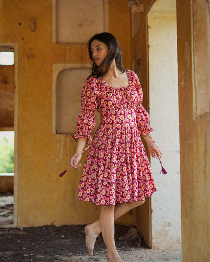 Korte Vaiana Jurk print rood