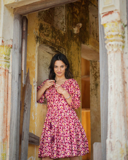 Korte Vaiana Jurk print rood