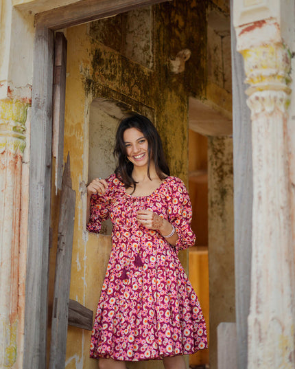 Korte Vaiana Jurk print rood