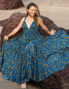 Ancient Whispers Summer Dress Dark Green