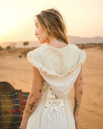 Boho Festival jurk Gebroken wit