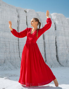 Rani Lange jurk Knalrood