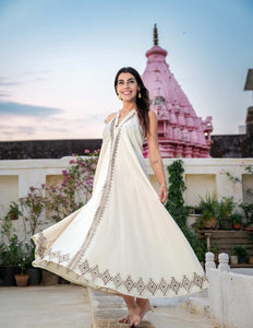 Moonflower zomerjurk Gebroken wit