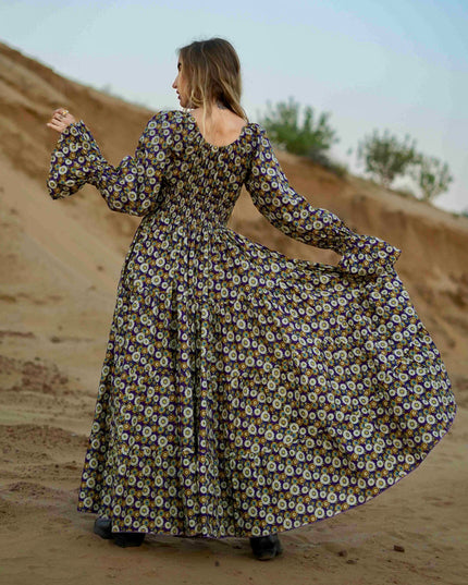 Vaiana Lange Jurk Print Paars