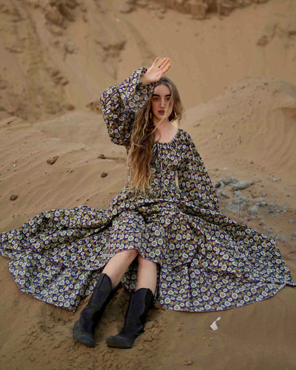 Vaiana Lange Jurk Print Paars