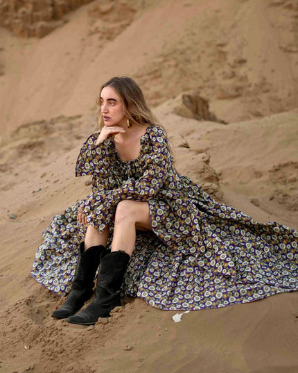 Vaiana Lange Jurk Print Paars