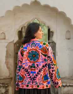 Velvet Suzani Jacket Roze