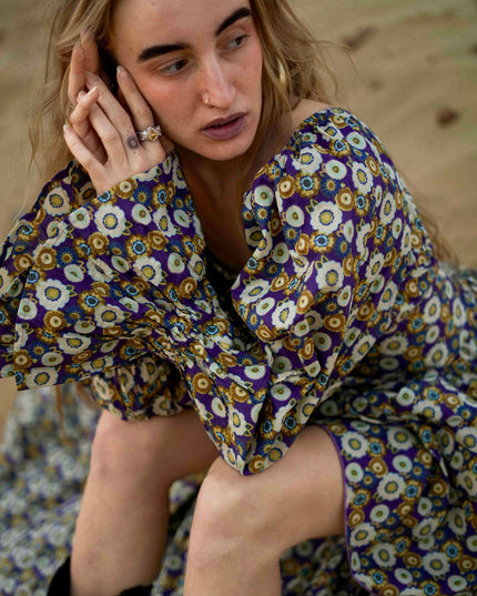 Vaiana Lange Jurk Print Paars