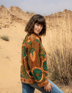 Velvet Suzani Jacket Oker