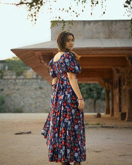 Grace Jurk Bloemprint Blauw