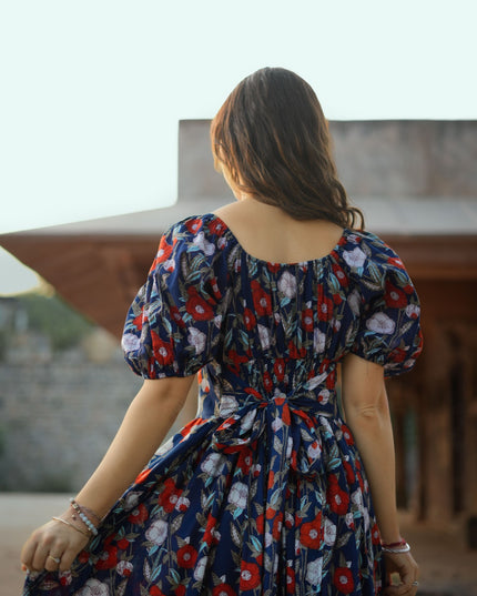 Grace Jurk Bloemprint Blauw