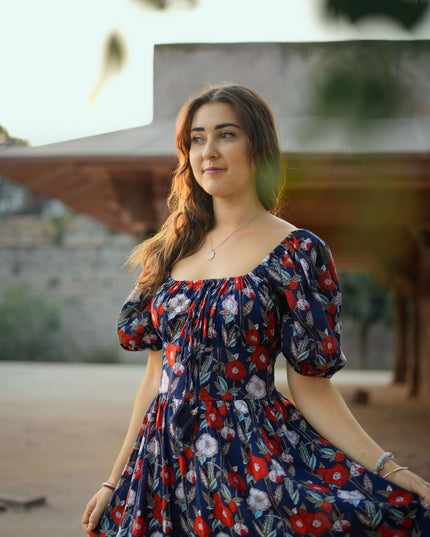 Grace Jurk Bloemprint Blauw