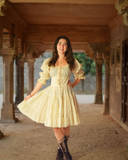 Korte Vaiana Jurk Ecru