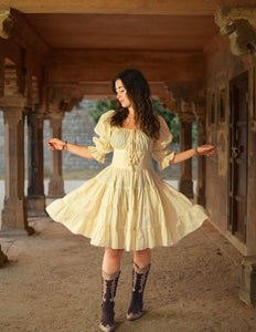 Korte Vaiana Jurk Ecru