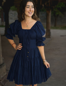 Korte Vaiana Jurk Marine