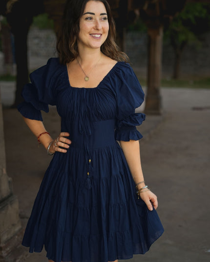 Korte Vaiana Jurk Marine