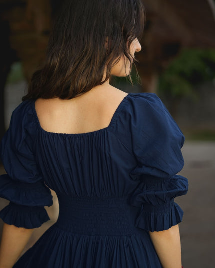 Korte Vaiana Jurk Marine