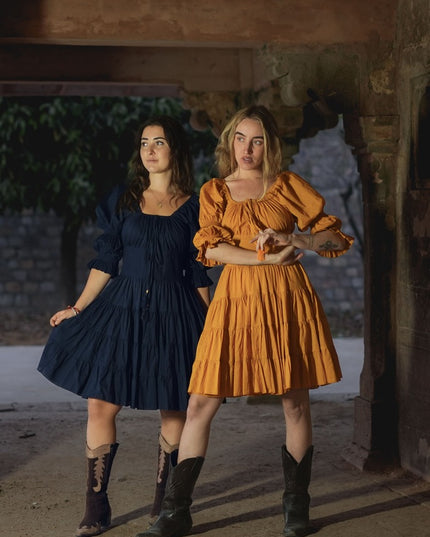 Korte Vaiana Jurk Marine