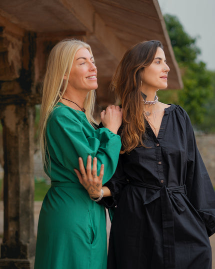 Elora overhemd jurk Zwart