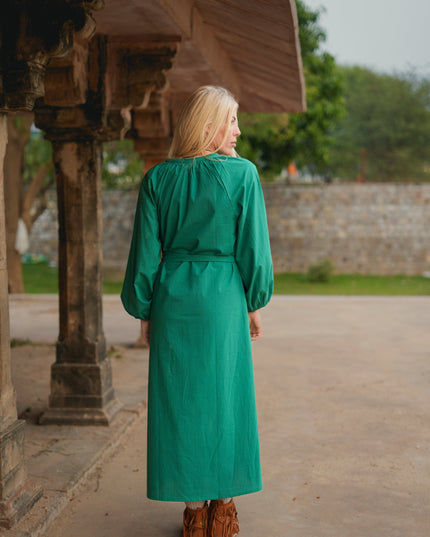 Elora overhemd jurk Groen