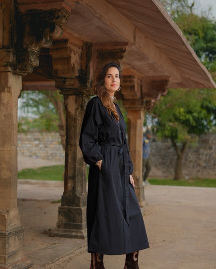 Elora overhemd jurk Zwart