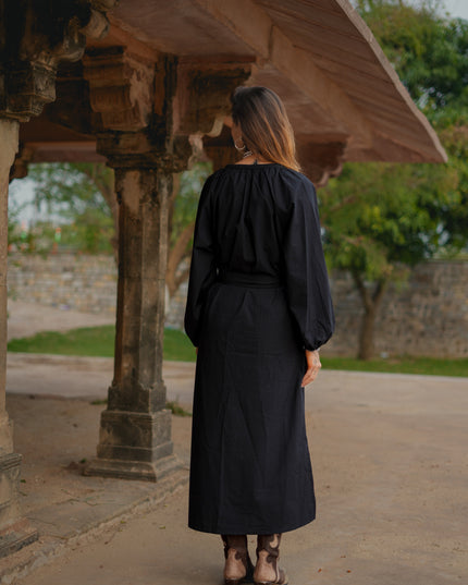 Elora overhemd jurk Zwart