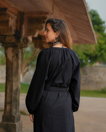 Elora overhemd jurk Zwart