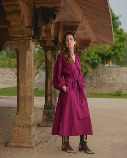 Elora overhemd jurk Burgundy