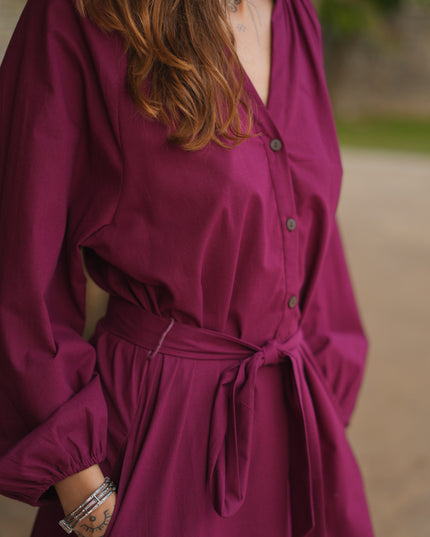 Elora overhemd jurk Burgundy