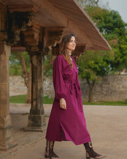 Elora overhemd jurk Burgundy