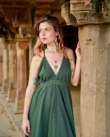 Ancient Whispers zomerjurk Donkergroen