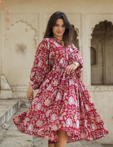 Fay Jurk Handblock Rood