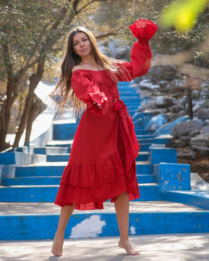 Midi Vaiana Dress Knalrood