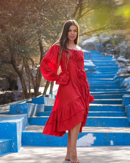 Midi Vaiana Dress Knalrood