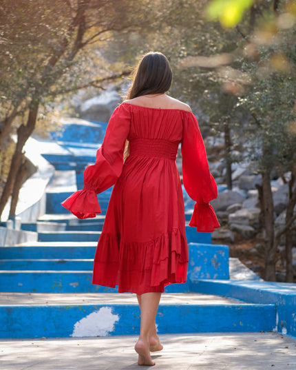 Midi Vaiana Dress Knalrood