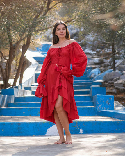 Midi Vaiana Dress Knalrood