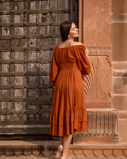 Midi Vaiana Dress Warm Oranje