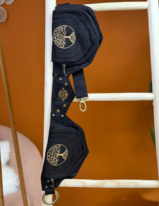 Flower of life Belt Zwart (extra lange riem)