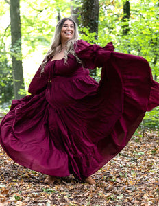 Vaiana Lange Jurk Burgundy