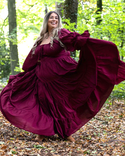 Vaiana Lange Jurk Burgundy