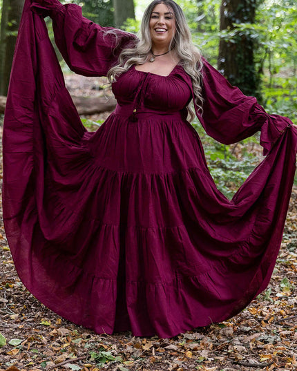 Vaiana Lange Jurk Burgundy