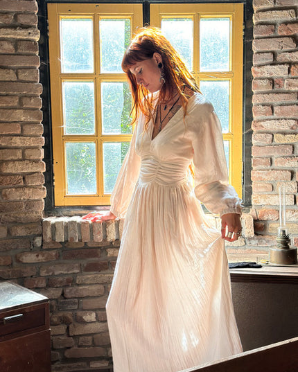 Rani Lange jurk Roomwit