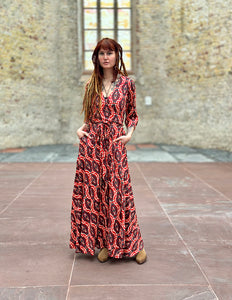 Simir Wrap dress red / anthracite