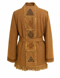 Kimono / Vest Aztec print Warm Bruin