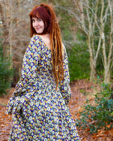 Vaiana Lange Jurk Print Paars