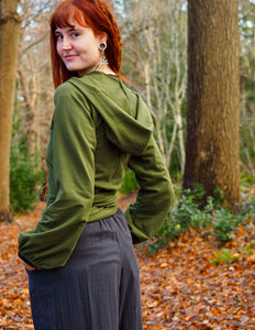 Hooded Vest Sweater Green