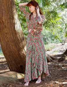 Flamenco Skirt & Blouse Green