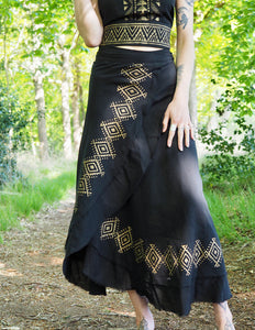 Mystic Mesa Wrap Skirt Black