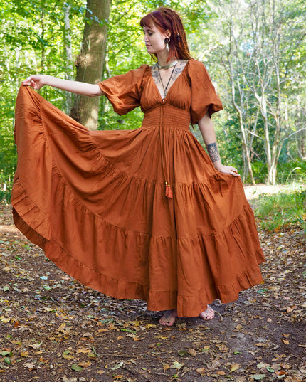 Tara Jurk Lang Warm oranje